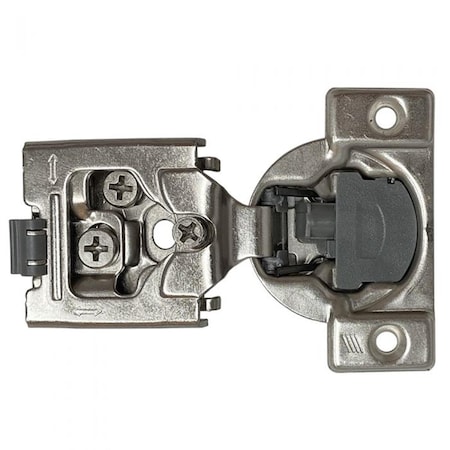 Hettich 0.5 in. Soft-Close Overlay Optimat Face Frame Clip-On Dowel Hinge, Zinc HT928500700
